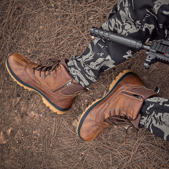 Wodoodporne męskie buty taktyczne specjalne siły wojskowe skórzane buty wysokiej jakości na pustynię Outdoor Men buty trekingowe - Wianko - 17
