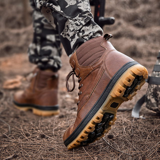 Wodoodporne męskie buty taktyczne specjalne siły wojskowe skórzane buty wysokiej jakości na pustynię Outdoor Men buty trekingowe - Wianko - 16