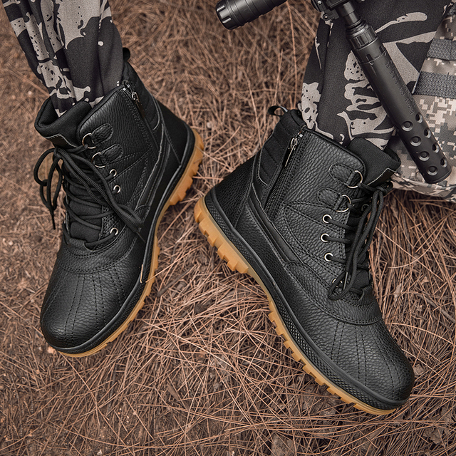 Wodoodporne męskie buty taktyczne specjalne siły wojskowe skórzane buty wysokiej jakości na pustynię Outdoor Men buty trekingowe - Wianko - 23