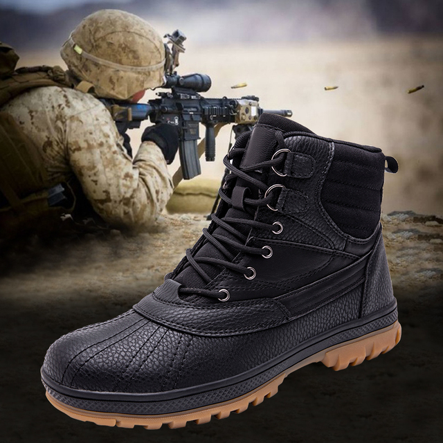 Wodoodporne męskie buty taktyczne specjalne siły wojskowe skórzane buty wysokiej jakości na pustynię Outdoor Men buty trekingowe - Wianko - 5