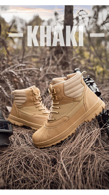Wodoodporne męskie buty taktyczne specjalne siły wojskowe skórzane buty wysokiej jakości na pustynię Outdoor Men buty trekingowe - Wianko - 29