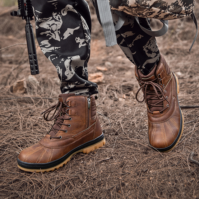 Wodoodporne męskie buty taktyczne specjalne siły wojskowe skórzane buty wysokiej jakości na pustynię Outdoor Men buty trekingowe - Wianko - 15