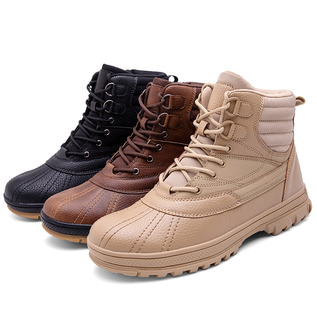 Wodoodporne męskie buty taktyczne specjalne siły wojskowe skórzane buty wysokiej jakości na pustynię Outdoor Men buty trekingowe - Wianko - 31