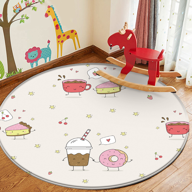 Tapis Salon dla dziecka - nowy wzór zwierzęcy, okrągły dywan pokojowy antypoślizgowy flanelowy dla dzieci - Wianko - 20