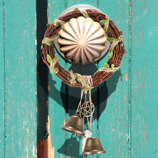 Rattanowy, vintage dzwonek wietrzny Witch Style – atrakcyjna ozdoba ściany/drzwi - Wianko - 8