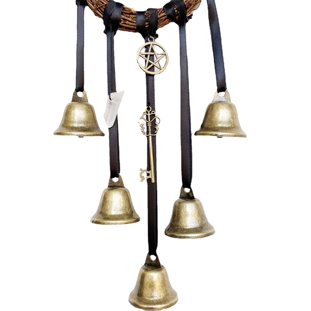 Rattanowy, vintage dzwonek wietrzny Witch Style – atrakcyjna ozdoba ściany/drzwi - Wianko - 12
