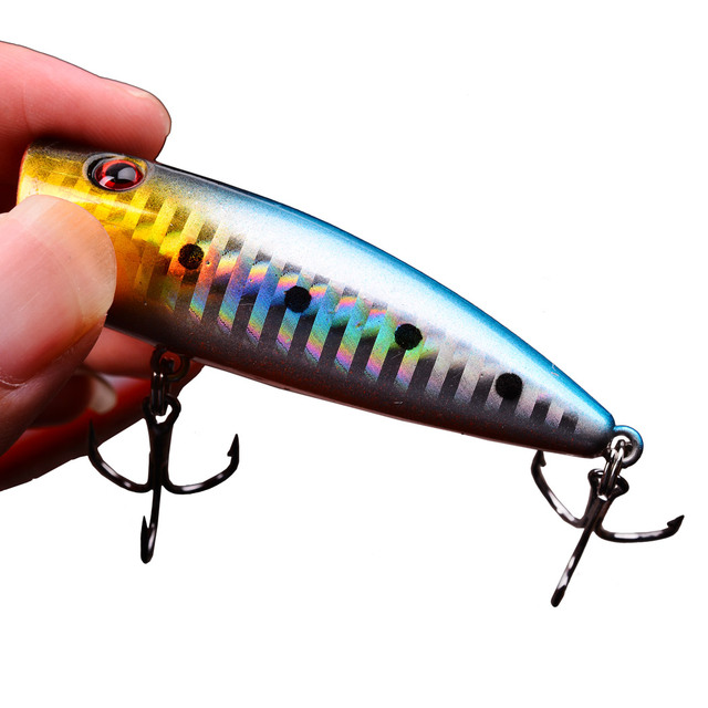 Przynęta Popper 5 sztuk 6.5cm 8g Topwater Wobbler dla szczupaka z 3D oczami i japonią wykonana ze sztucznej przynęty Crankbaits Fishing Lure - Wianko - 1