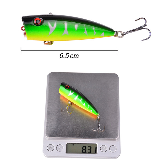 Przynęta Popper 5 sztuk 6.5cm 8g Topwater Wobbler dla szczupaka z 3D oczami i japonią wykonana ze sztucznej przynęty Crankbaits Fishing Lure - Wianko - 6