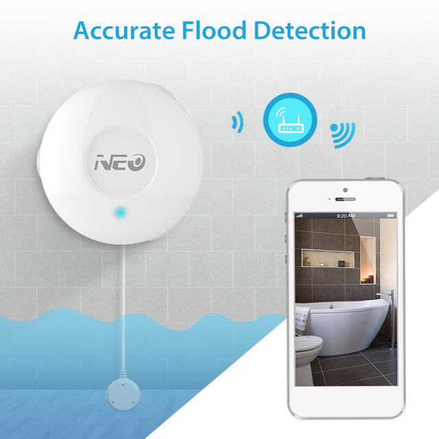 Zdalny Alarm Smart wody w systemie Z-wave informujący o przecieku i przekroczeniach poziomu, z sondą IP66 odporną na działanie wody - inteligentny czujnik powodzi - Wianko - 1