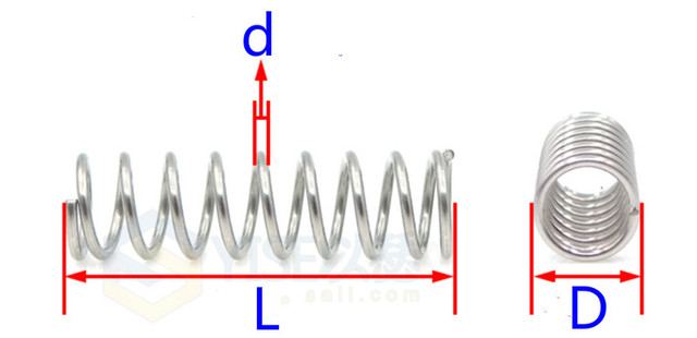 Małe sprężyny naciskowe ze stali nierdzewnej - sprężyna powrotna Y - 304 (0.3 * 5*5/10/15/20/25/30/35/40/45/50mm) - Wianko - 1