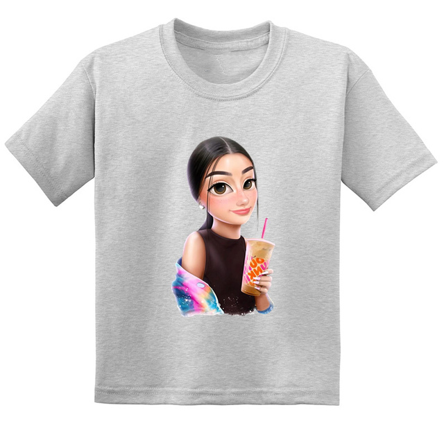 T-shirt dziecięcy moda Harajuku Charli D'Amelio 2021, dziewczynki, casual, bawełna - Wianko - 20