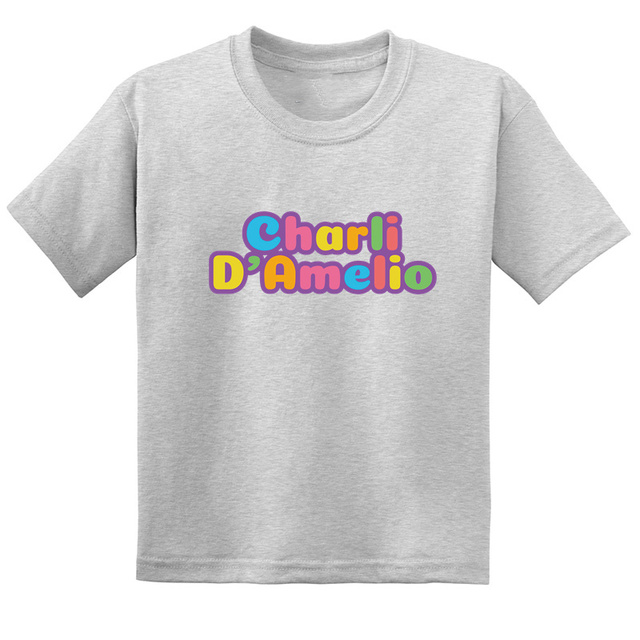 T-shirt dziecięcy moda Harajuku Charli D'Amelio 2021, dziewczynki, casual, bawełna - Wianko - 23