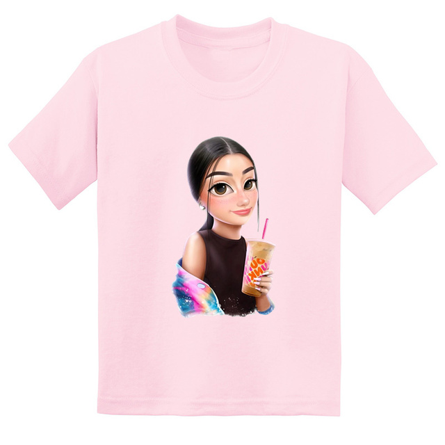 T-shirt dziecięcy moda Harajuku Charli D'Amelio 2021, dziewczynki, casual, bawełna - Wianko - 9