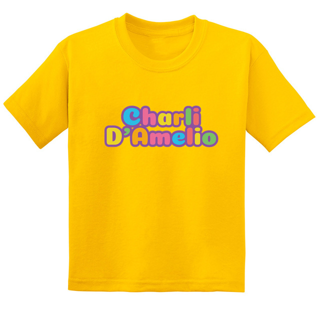 T-shirt dziecięcy moda Harajuku Charli D'Amelio 2021, dziewczynki, casual, bawełna - Wianko - 18