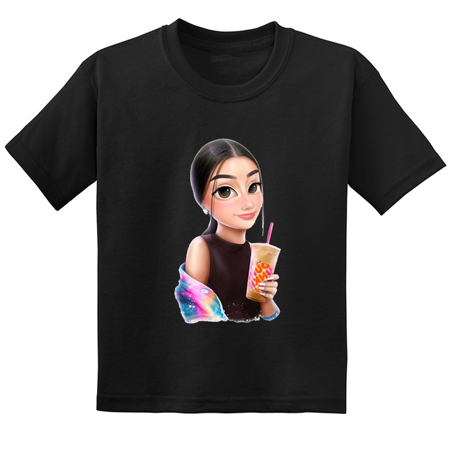 T-shirt dziecięcy moda Harajuku Charli D'Amelio 2021, dziewczynki, casual, bawełna - Wianko - 5