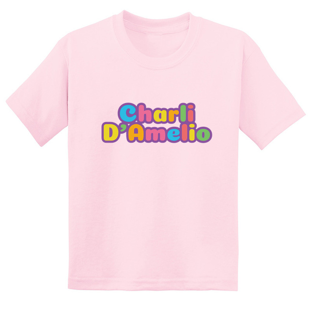 T-shirt dziecięcy moda Harajuku Charli D'Amelio 2021, dziewczynki, casual, bawełna - Wianko - 13