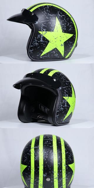 Lekki otwarty kask motocyklowy z włókna szklanego - retro unisex - Wianko - 17