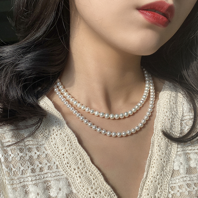 Elegancki biały Choker z perłą dla kobiet - Trendy naszyjnik 2021 - Wianko - 5