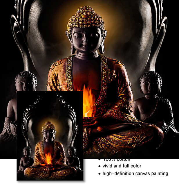 Obrazy na płótnie bóstwo Budda - plakaty i dekoracje ścienne, artystyczne drukowanie na płótnie - Wianko - 7