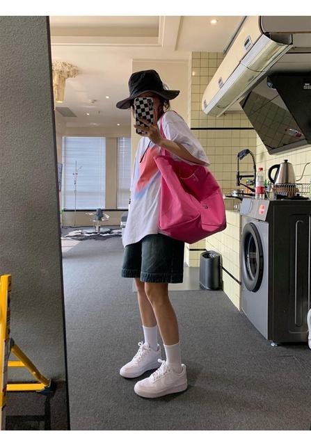 Różowa mała torebka damska z dużą pojemnością i prostym designem, 2021 - Wianko - 7
