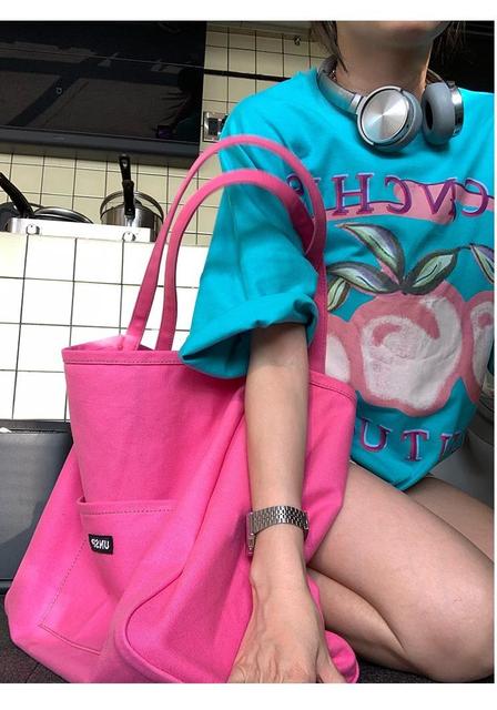Różowa mała torebka damska z dużą pojemnością i prostym designem, 2021 - Wianko - 25