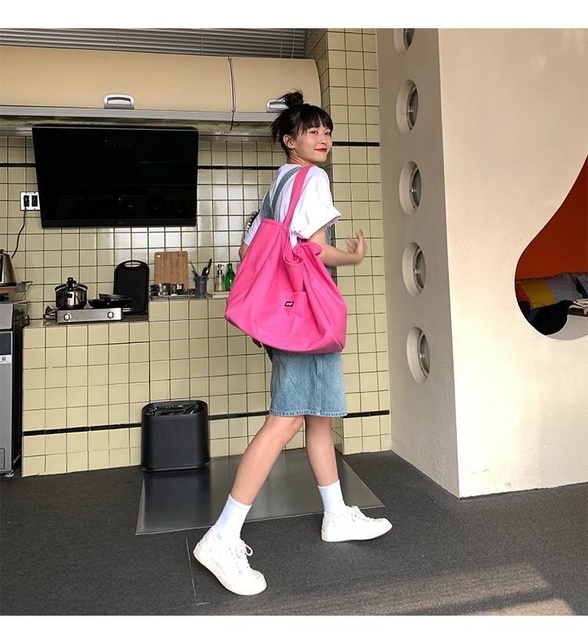 Różowa mała torebka damska z dużą pojemnością i prostym designem, 2021 - Wianko - 4