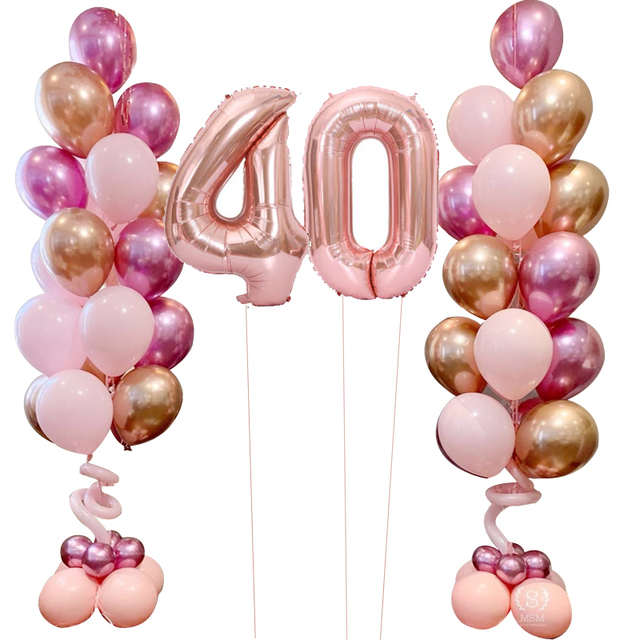 Zestaw 50 metalicznych balonów w kolorze różowym: róże Gpld Chorme, różnego rozmiaru – idealne na urodziny, rocznicę, baby shower - Wianko - 4