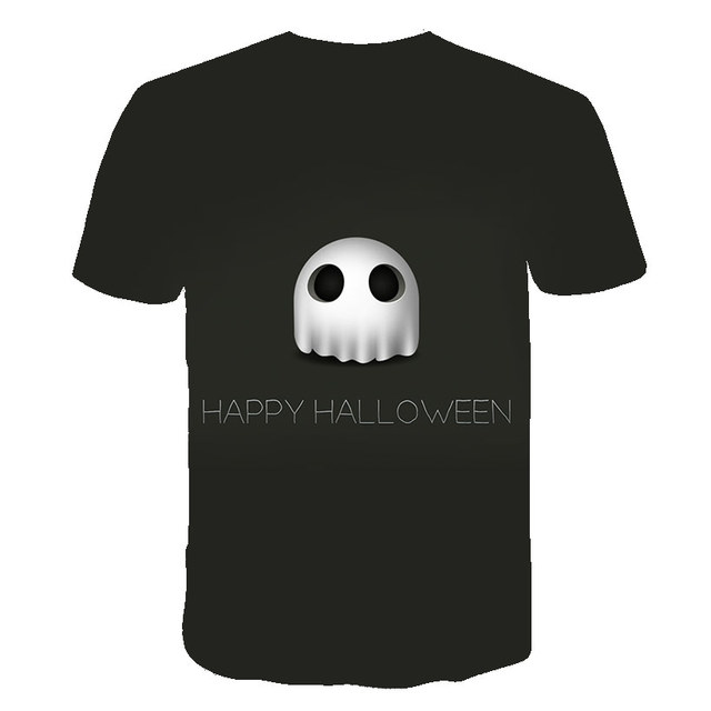 Koszulka dziecięca z krótkim rękawem, Halloweenowa czaszka z dyni, śmieszne słodkie kreskówki, dla chłopców, O-Neck Casual - Wianko - 21