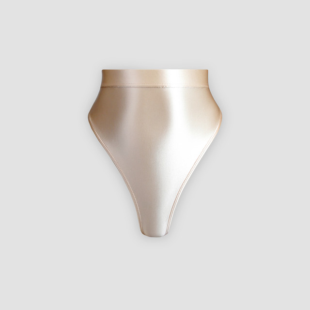 Kostium dwuczęściowy XCKNY z wysokim stanem i kształtem litery T - błyszczące spodnie i seksowne rajstopy z wysokimi bipkini - Wianko - 13