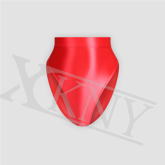Kostium dwuczęściowy XCKNY z wysokim stanem i kształtem litery T - błyszczące spodnie i seksowne rajstopy z wysokimi bipkini - Wianko - 6