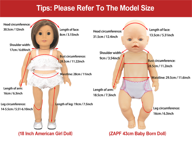 Sukienka fit dla lalki - American 18 Cal, Zapf 43cm noworodka, Nenuco - akcesoria do ubranek dla dzieci - Wianko - 1