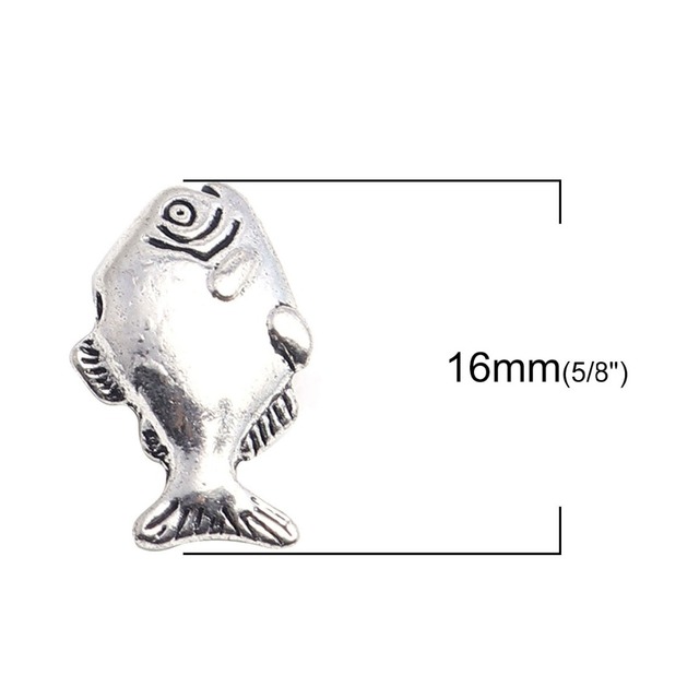 Koraliki ze stopu cynku na bazie zwierząt oceanicznych – srebrna powłoka, 50 sztuk - Wianko - 6