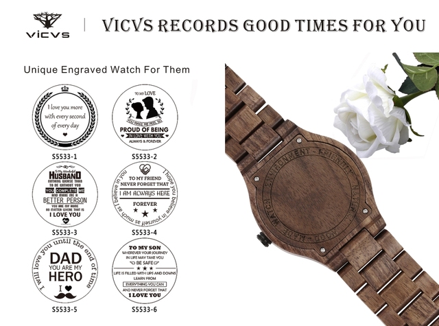 Zegarek drewniany VICVS dla kobiet - wysoka jakość, kwarcowy, męski, dropshipping - Wianko - 2