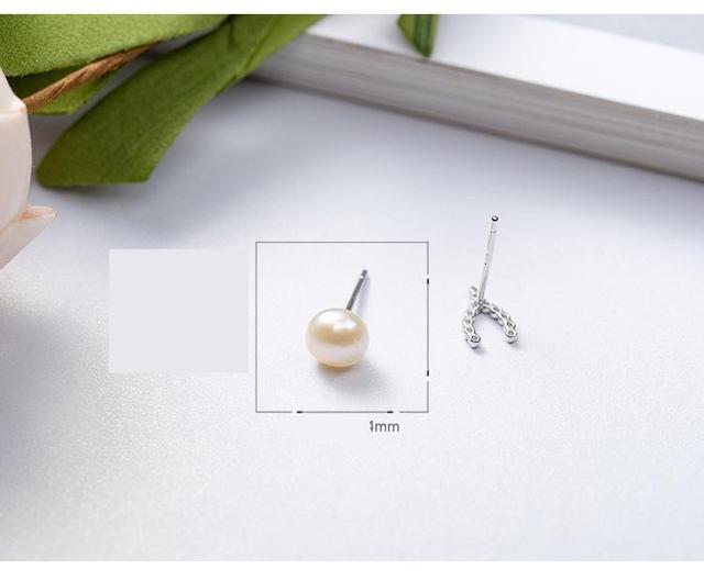 Kolczyki ze srebra wysokiej próby 925 ze sztyftem i naturalną perłą słodkowodną dla kobiet - Wianko - 6