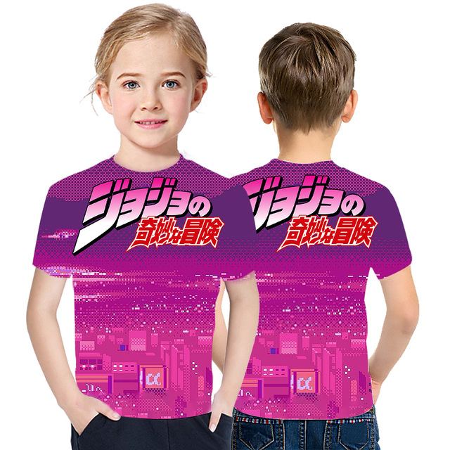 Dziecięca koszulka z krótkim rękawem JOJO Bizarre Adventure Ainme 2021 - stylowy top młodzieżowy z nadrukiem 3D - Wianko - 16