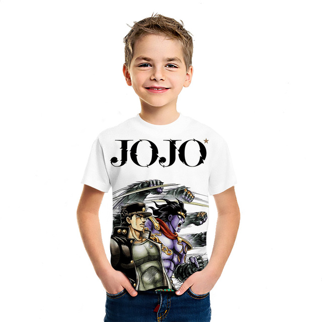 Dziecięca koszulka z krótkim rękawem JOJO Bizarre Adventure Ainme 2021 - stylowy top młodzieżowy z nadrukiem 3D - Wianko - 25