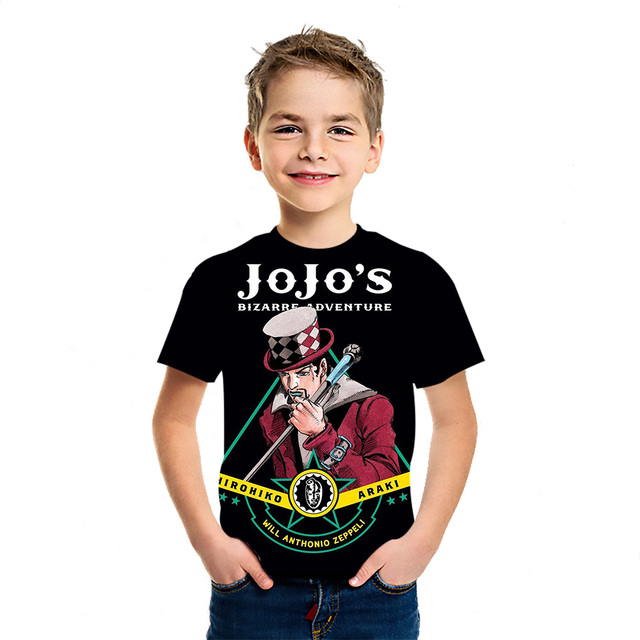 Dziecięca koszulka z krótkim rękawem JOJO Bizarre Adventure Ainme 2021 - stylowy top młodzieżowy z nadrukiem 3D - Wianko - 5