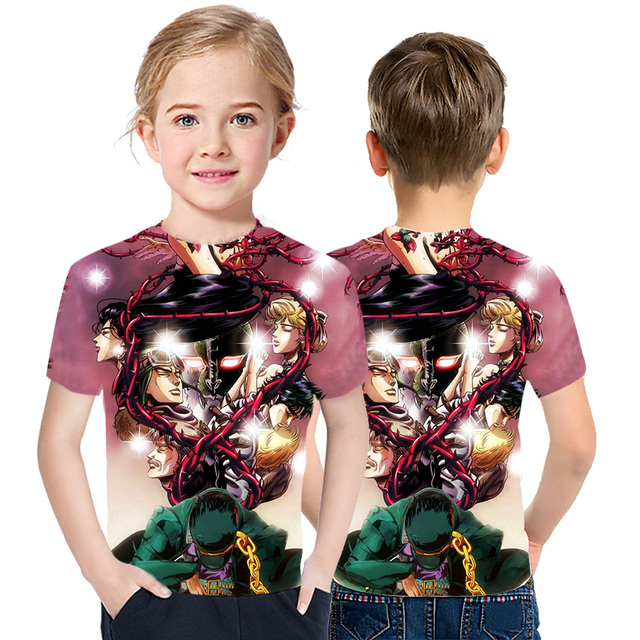 Dziecięca koszulka z krótkim rękawem JOJO Bizarre Adventure Ainme 2021 - stylowy top młodzieżowy z nadrukiem 3D - Wianko - 14