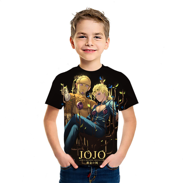 Dziecięca koszulka z krótkim rękawem JOJO Bizarre Adventure Ainme 2021 - stylowy top młodzieżowy z nadrukiem 3D - Wianko - 21