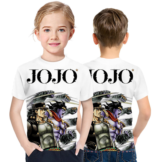 Dziecięca koszulka z krótkim rękawem JOJO Bizarre Adventure Ainme 2021 - stylowy top młodzieżowy z nadrukiem 3D - Wianko - 24