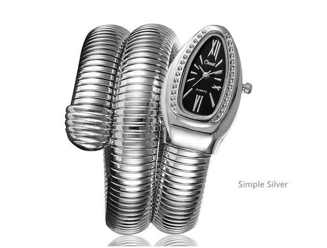 Damski zegarek luksusowy srebrny łańcuszek żmijka moda kwarcowa bransoletka z zegarkiem - Wianko - 12