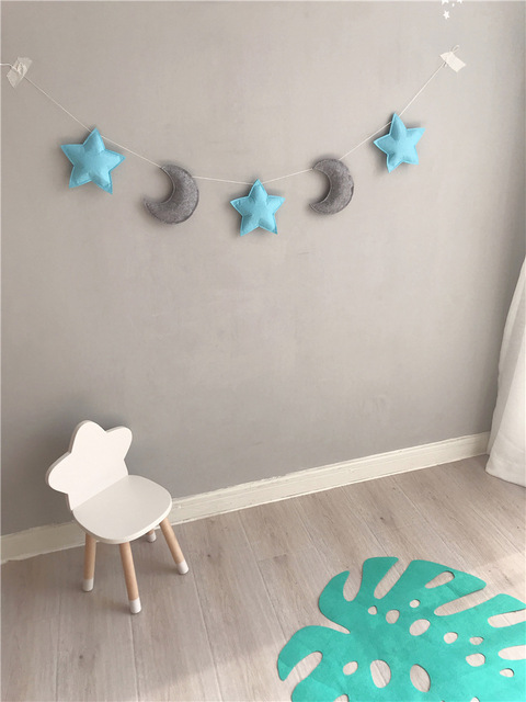 Ręcznie robiona dekoracja do pokoju dziecięcego - chmury i księżyc w stylu skandynawskim - Wianko - 6