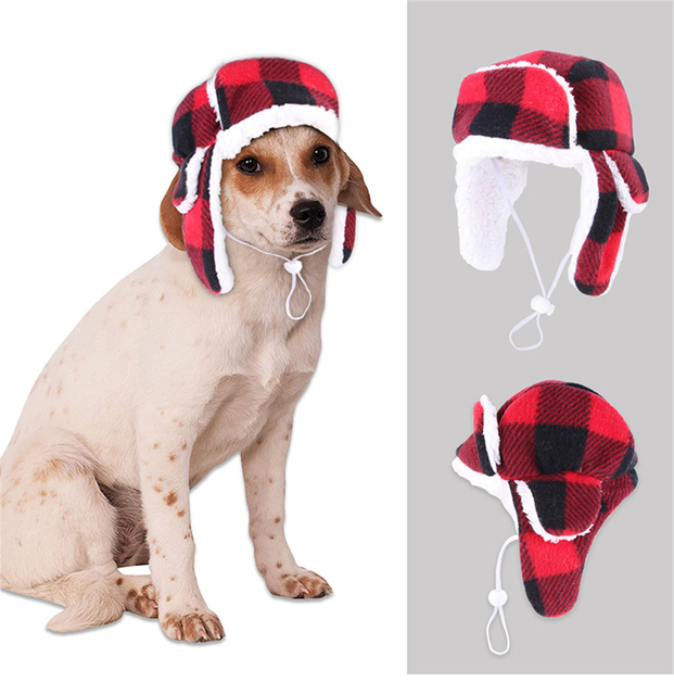 Czapka z pałąkiem dla małych psów - zimowy, pluszowy kot, chusta, kapelusz, ciepła, francuski pies, chodzenie, wełniana, odkryta, wiatroodporna - Wianko - 1