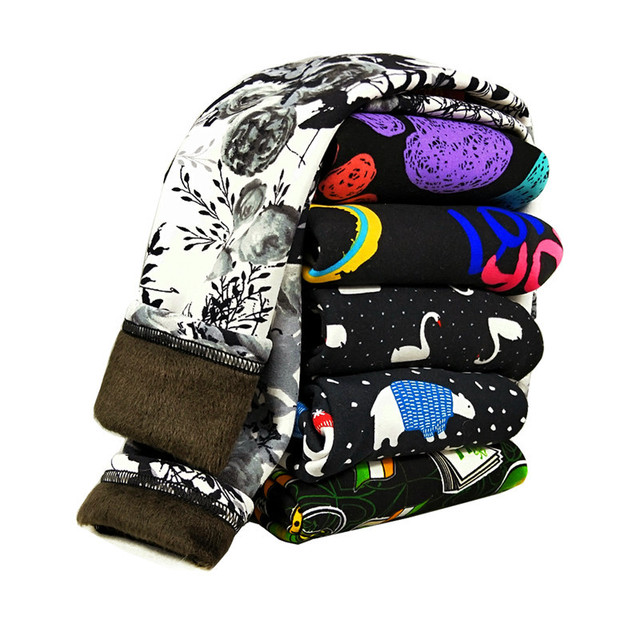 Legginsy dla dzieci 2-10 lat: Jesienno-zimowa kolekcja pluszowych spodni z nadrukiem dla chłopców i dziewcząt - Wianko - 3