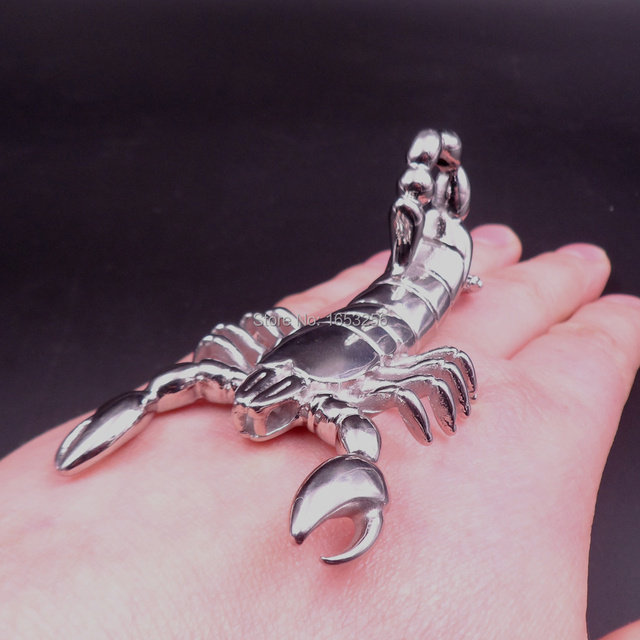 Duży męski wisiorek ze stali nierdzewnej w kształcie skorpiona na łańcuchu o długości 28'' (4 mm) - prezenty dla mężczyzn - Wianko - 7