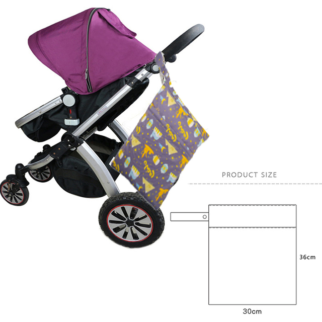 Pieluszki dziecięce wielokrotnego użytku z zamkiem błyskawicznym: torba mokra i sucha 30*36cm dla wózków dziecięcych - Wianko - 2