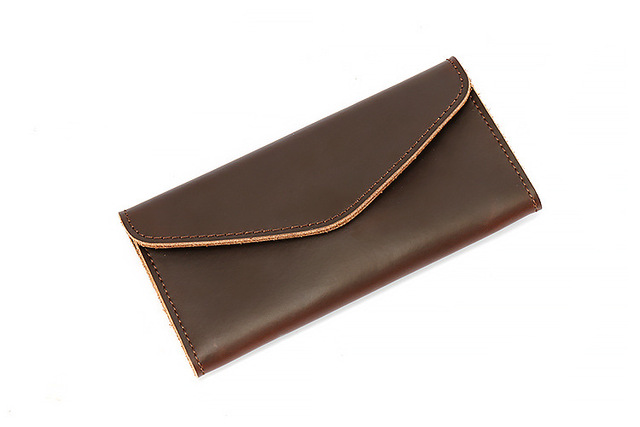 Luksusowy portfel męski - Vintage, długie długie portfele wykonane z bydlęcej skóry, brązowy kolor - Wianko - 3