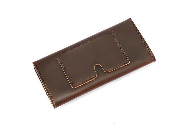 Luksusowy portfel męski - Vintage, długie długie portfele wykonane z bydlęcej skóry, brązowy kolor - Wianko - 6