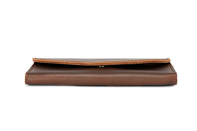Luksusowy portfel męski - Vintage, długie długie portfele wykonane z bydlęcej skóry, brązowy kolor - Wianko - 5