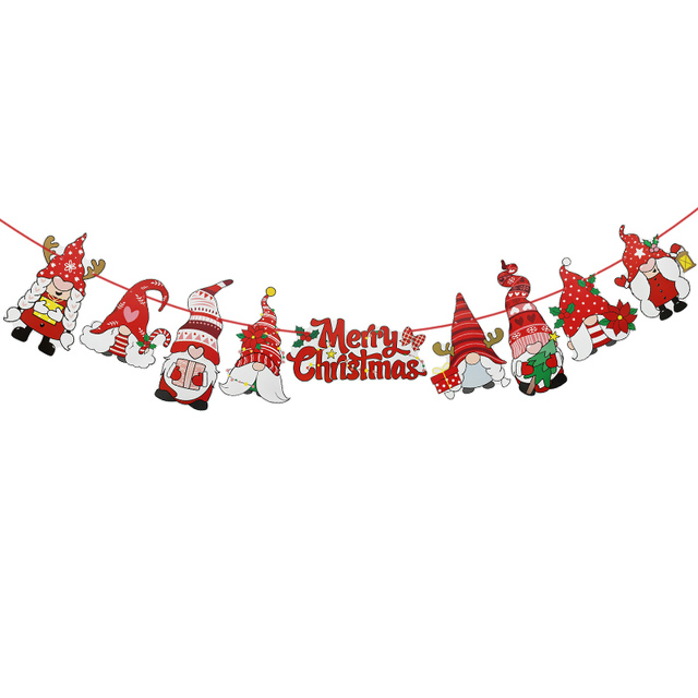 Świąteczny papierowy baner dekoracyjny z wiszącymi ozdobami dla domu - Santa Ornament 2022 Navidad - Wianko - 5